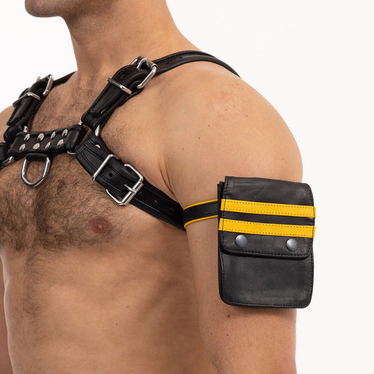 Prowler RED Pouch Wallet – Black/Yellow Leather