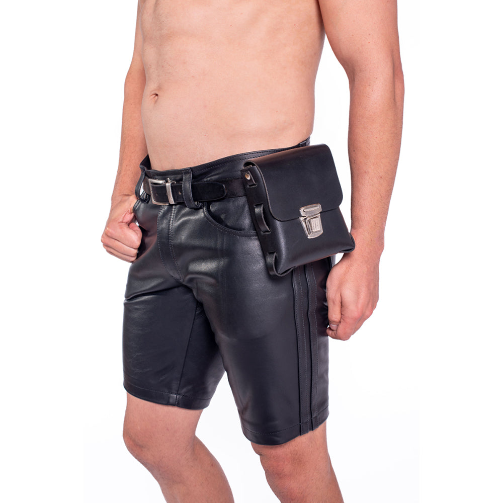 Prowler RED Leather Buckle Pouch – Black