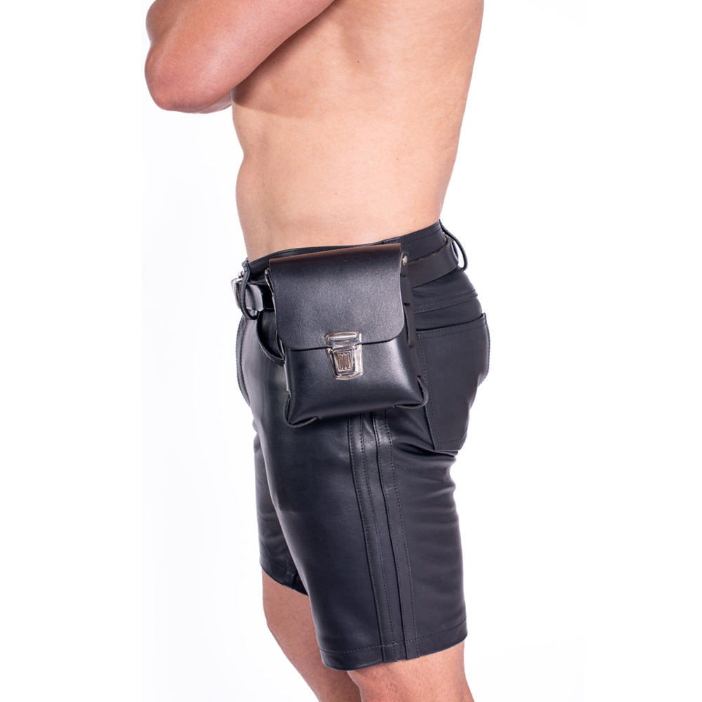 Prowler RED Leather Buckle Pouch – Black