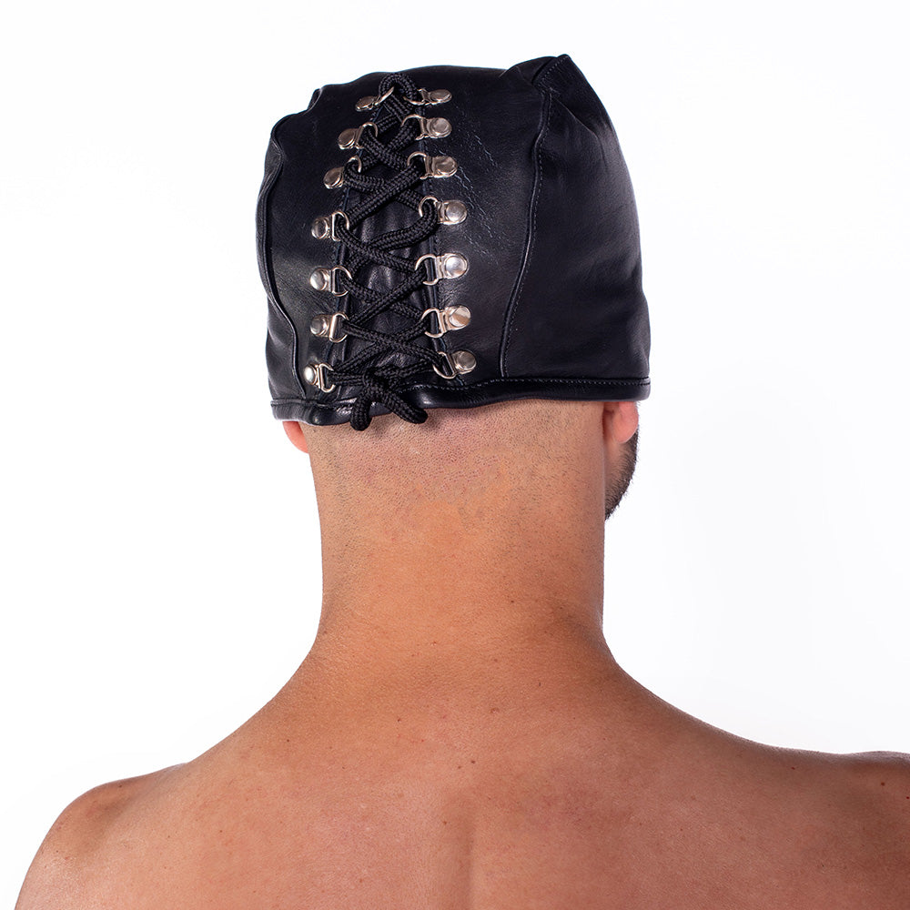 Prowler RED Leather Executioners Hood – Black
