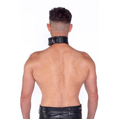Prowler RED L/XL Leather Collar - Black