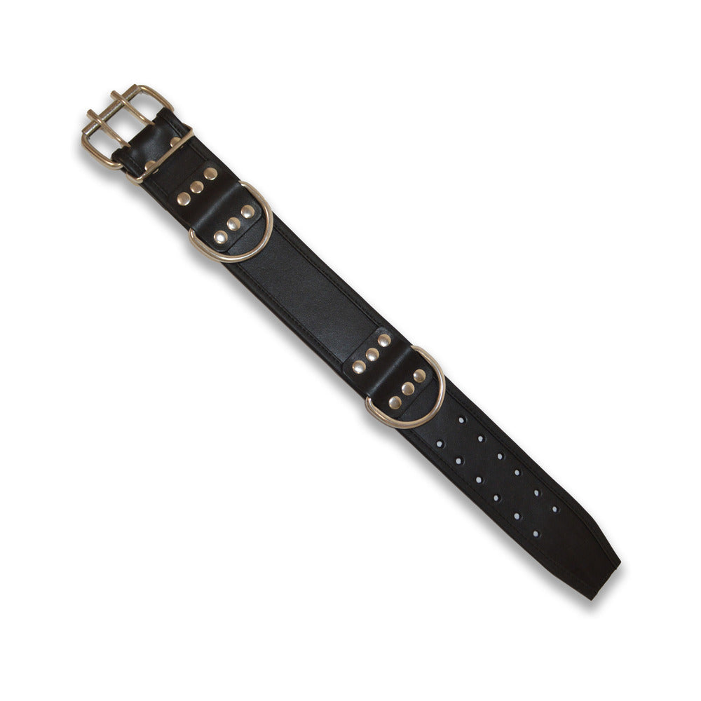 Prowler RED L/XL Leather Collar - Black