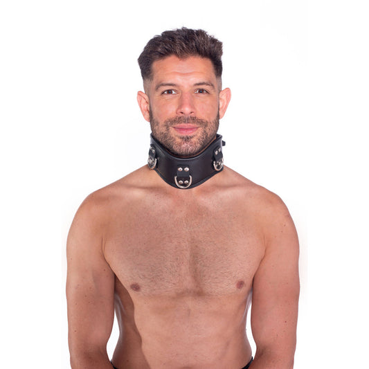 Prowler RED Leather Posture Collar - L/XL - Black