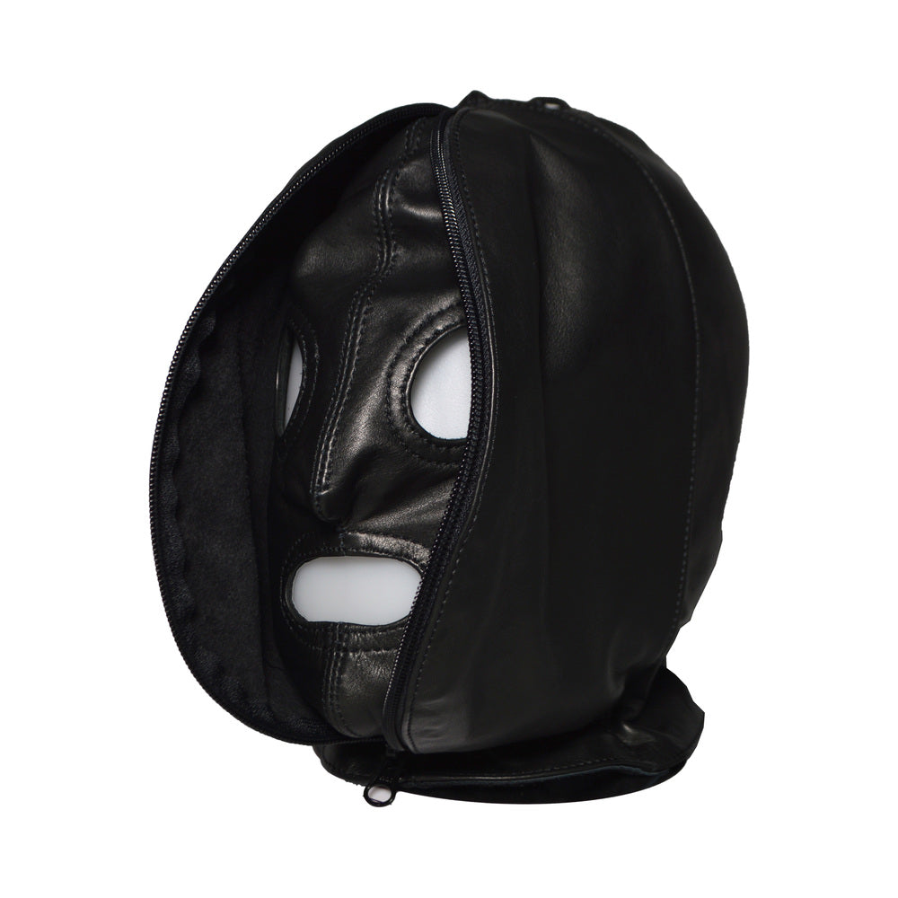Prowler RED Leather Double Hood with Front Zipper – Black