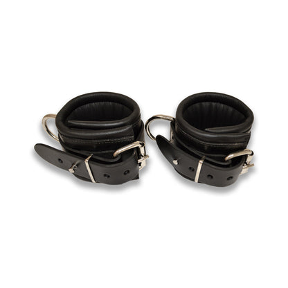 Prowler RED Leather Lockable Wrist Restraints – Black, Size L/XL