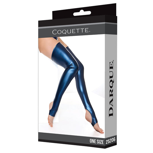 Coquette Darque Stockings Thigh Highs with Silicone Grip – Blue