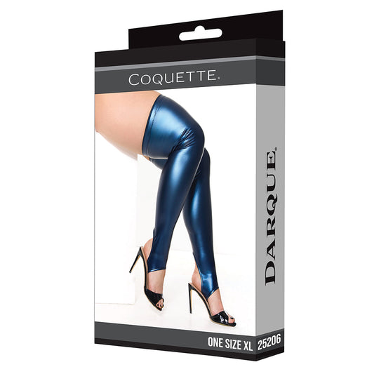 Coquette Darque Stockings – Blue – Queen Size – Silicone Grip Top