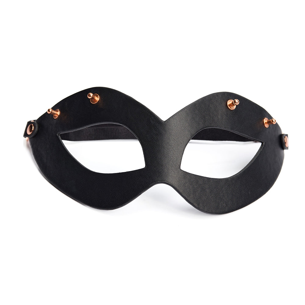 Coquette Pleasure Mask Black – Adjustable Vegan Leather Mask with Removable Ears