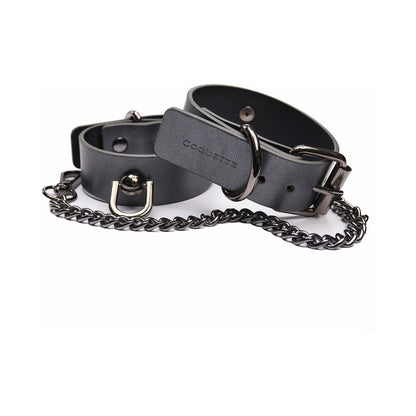 Coquette Pleasure Cuffs Grey - Adjustable Wrist Cuffs with Removable Chain