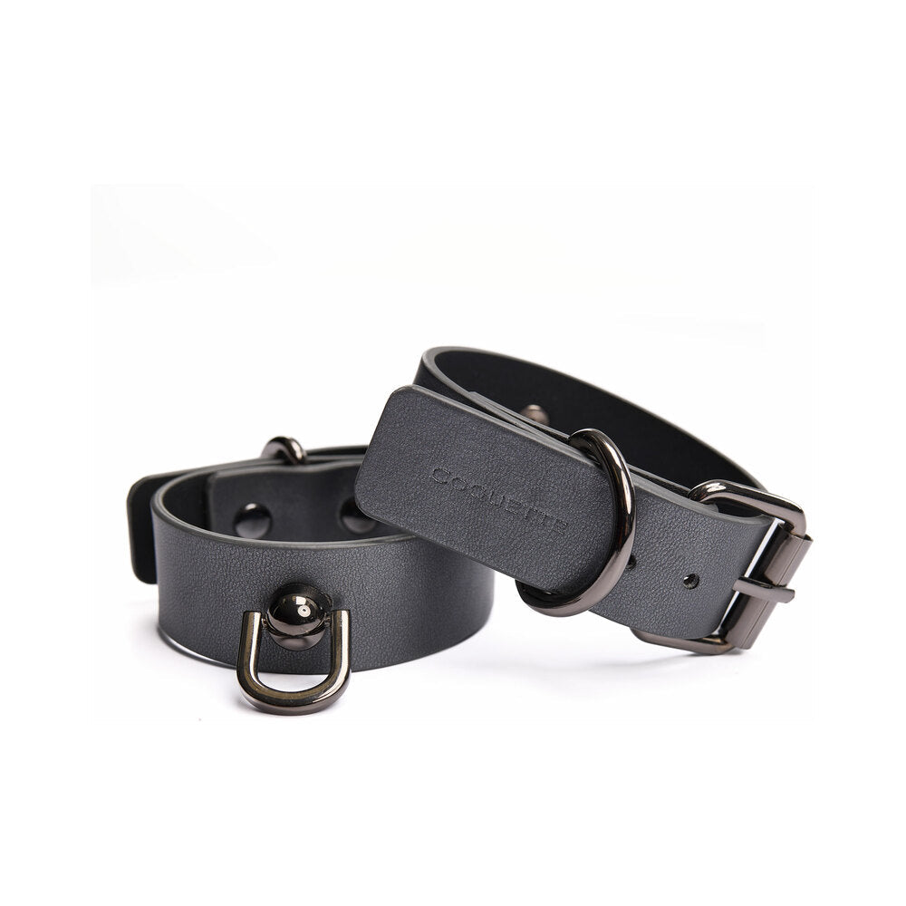 Coquette Pleasure Cuffs Grey - Adjustable Wrist Cuffs with Removable Chain