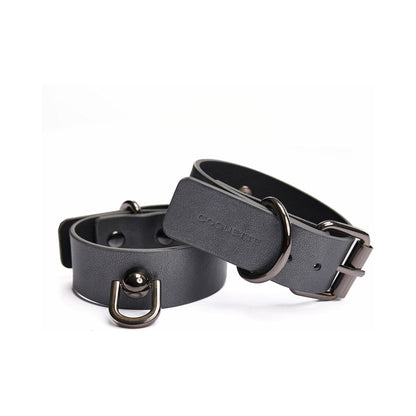 Coquette Pleasure Cuffs Grey - Adjustable Wrist Cuffs with Removable Chain