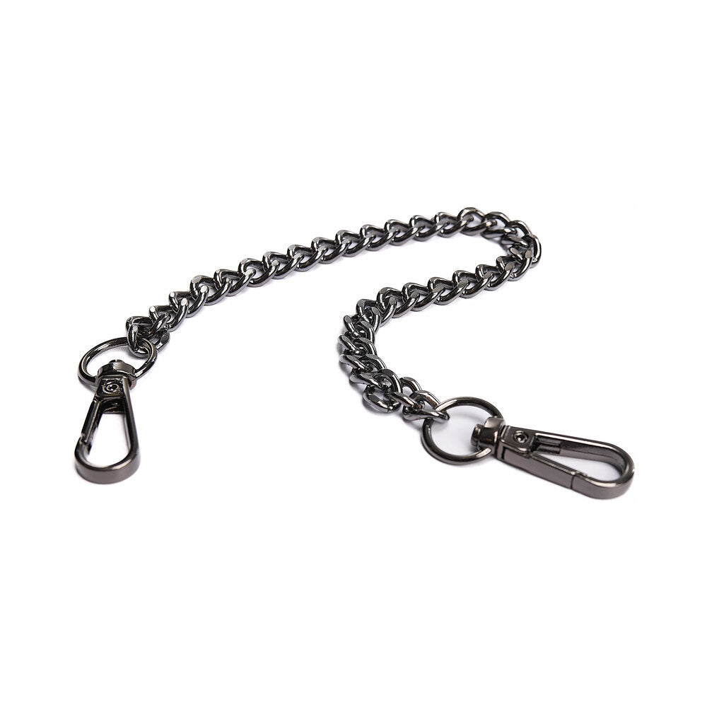Coquette Pleasure Cuffs Grey - Adjustable Wrist Cuffs with Removable Chain