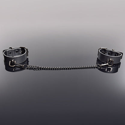 Coquette Pleasure Cuffs Grey - Adjustable Wrist Cuffs with Removable Chain
