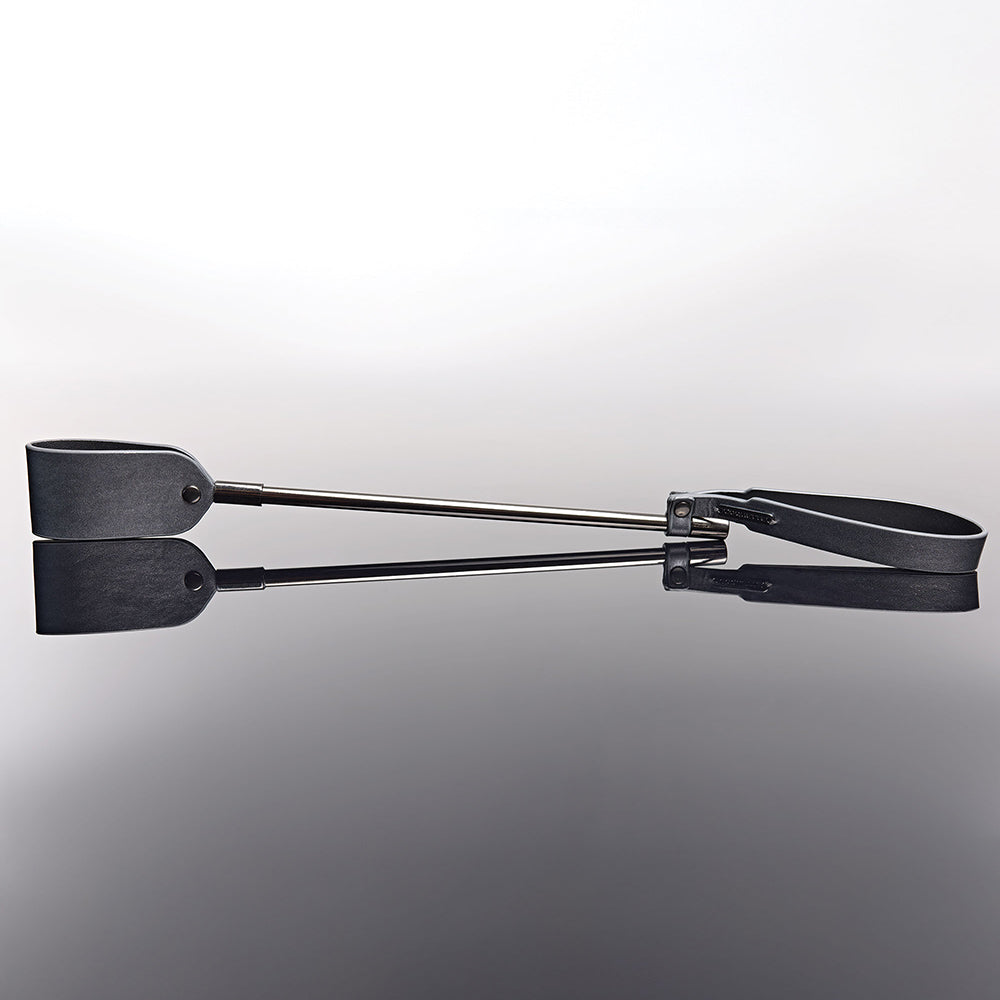 Coquette Pleasure Mini Crop - Grey - Faux Leather Crop with Wrist Strap