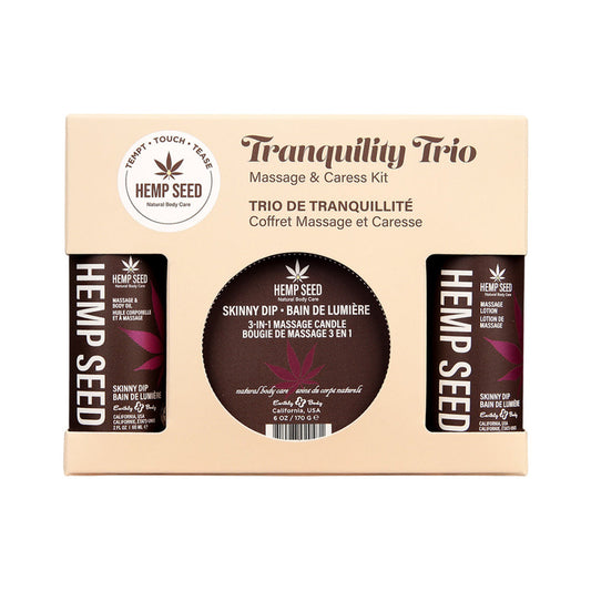 Earthly Body Hemp Seed Tranquility Trio Massage Gift Set – Skinny Dip Scent