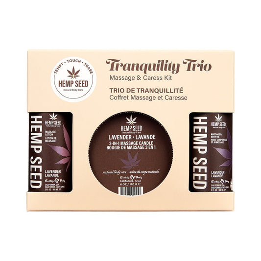 Earthly Body Hemp Seed Tranquility Trio Massage Gift Set - Lavender