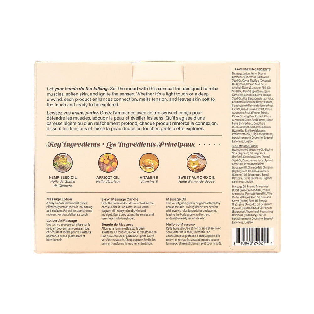 Earthly Body Hemp Seed Tranquility Trio Massage Gift Set - Lavender