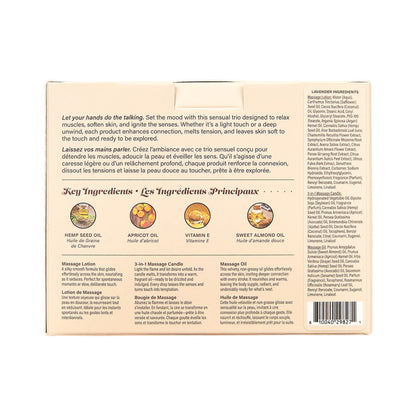 Earthly Body Hemp Seed Tranquility Trio Massage Gift Set - Lavender