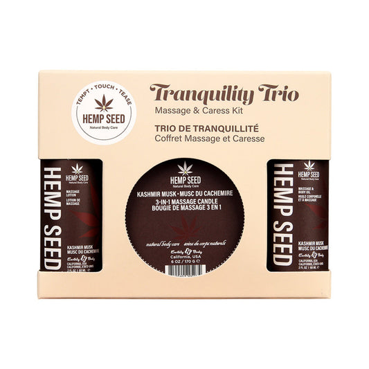 Earthly Body Hemp Seed Tranquility Trio Massage Gift Set – Kashmir Musk