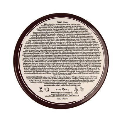 Earthly Body Hemp Seed 3-in-1 Massage Candle – Tinsel Tease, 6 oz