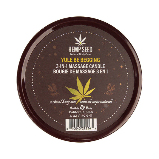 Earthly Body Hemp Seed 3-in-1 Massage Candle – Yule Be Begging – 6 oz