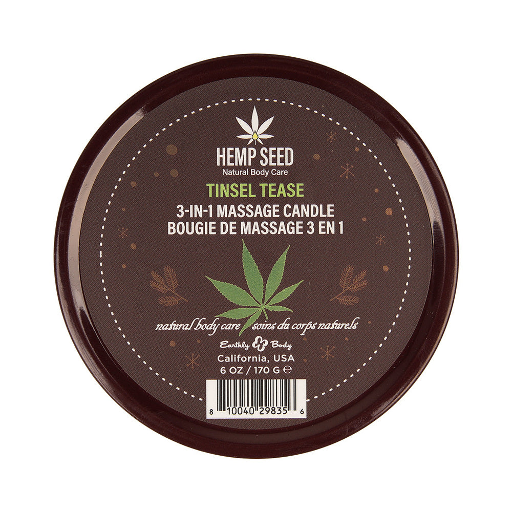 Earthly Body Hemp Seed Holiday Candle Pre Pack – Mistletoe Mischief, Tinsel Tease, Yule Be Begging