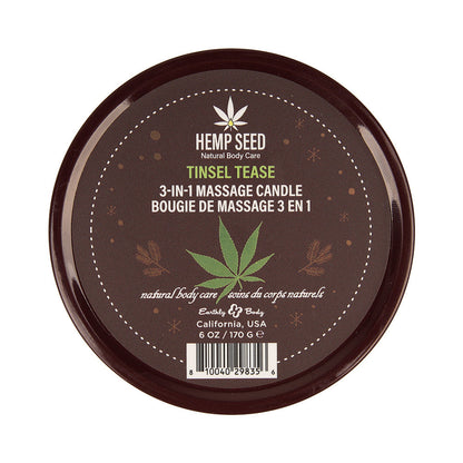 Earthly Body Hemp Seed Holiday Candle Pre Pack – Mistletoe Mischief, Tinsel Tease, Yule Be Begging