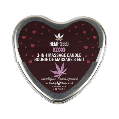 Earthly Body Hemp Seed Valentine’s Day Heart Candle Pre Pack – XOXO, Lip Locked, Pucker Up