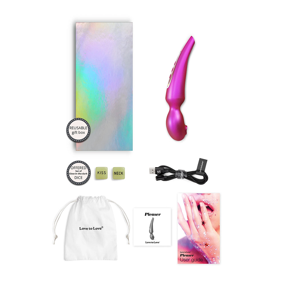 Love To Love Pleaser Iridescent Berry – Silicone Wand with Flapping Design – Hot Pink