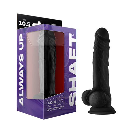 Shaft Model A 10.5 in. Liquid Silicone Dong with Balls – Black