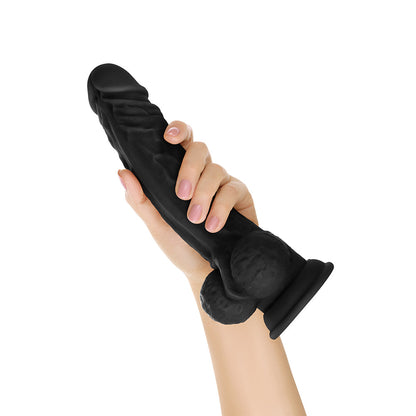Shaft Model A 10.5 in. Liquid Silicone Dong with Balls – Black