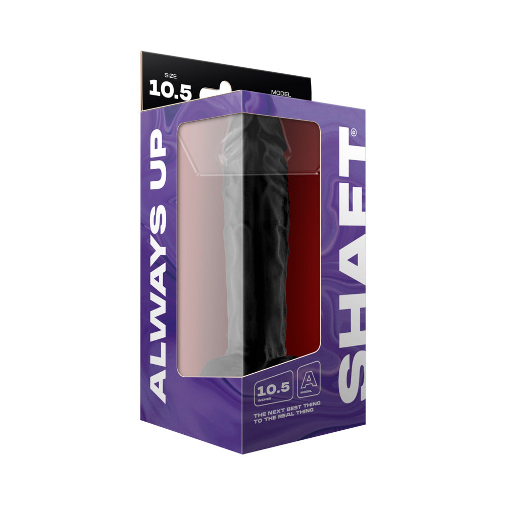 Shaft Model A 10.5 in. Liquid Silicone Dong with Balls – Black
