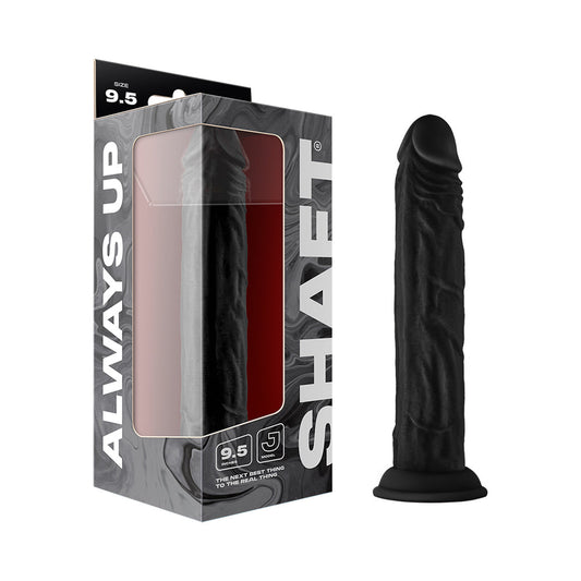 Shaft Model J Liquid Silicone Dong with Suction Cup - Black