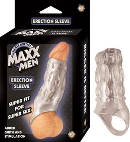 Maxx Men Erection Sleeve - Clear - Waterproof and Phthalate Free