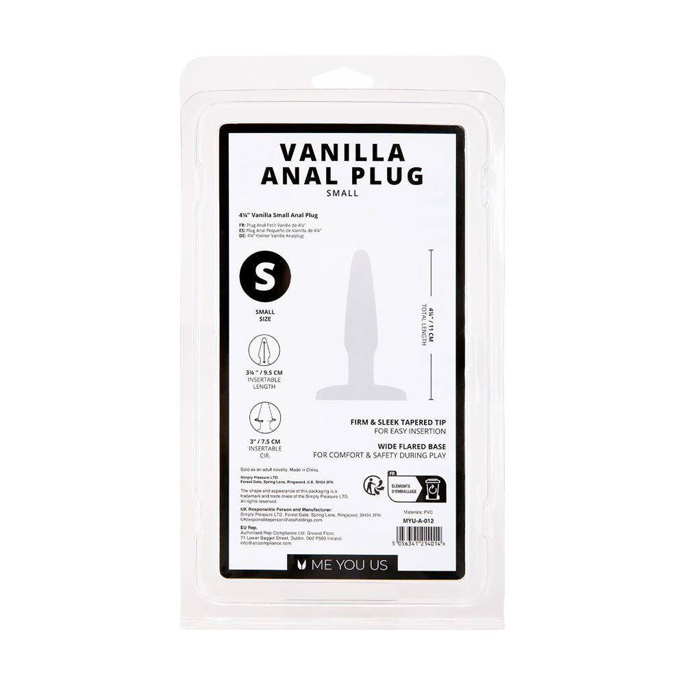 Me You Us Vanilla Small Anal Plug – Smooth Design for First-Time Use