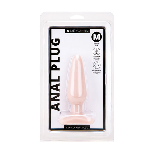 Me You Us Vanilla Medium Anal Plug – Tapered Shape with Flared Base