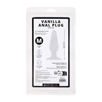 Me You Us Vanilla Medium Anal Plug – Tapered Shape with Flared Base