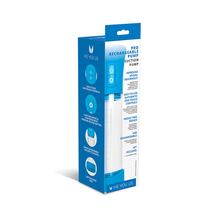 Me You Us Pro Rechargeable Pump – Clear and Blue
