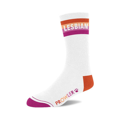 Prowler Lesbian Socks – Colorful Pride Socks in White, Purple, and Orange