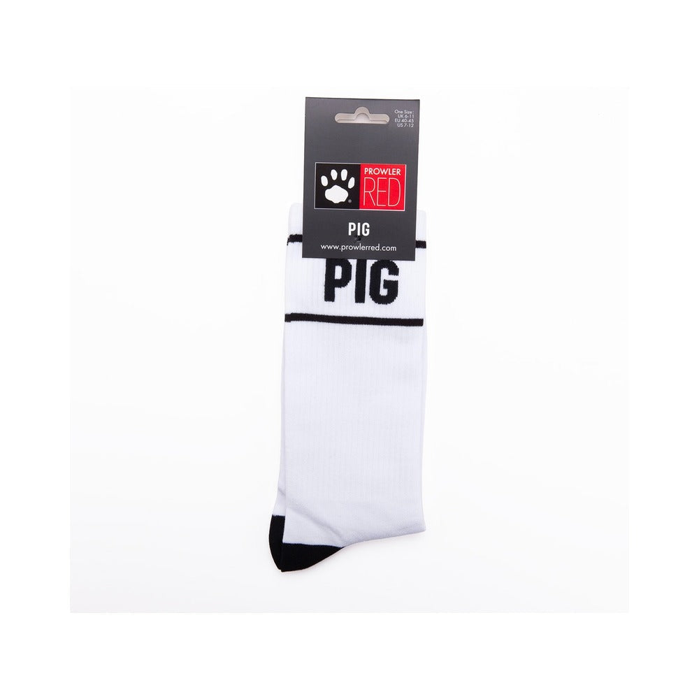 Prowler RED Pig Socks – White Cotton Socks with Sporty Design