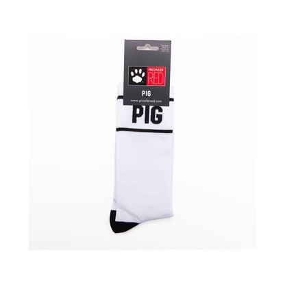 Prowler RED Pig Socks – White Cotton Socks with Sporty Design