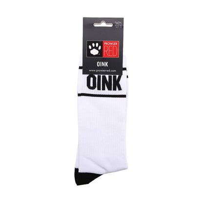 Prowler RED Oink Socks – Classic White and Black Design