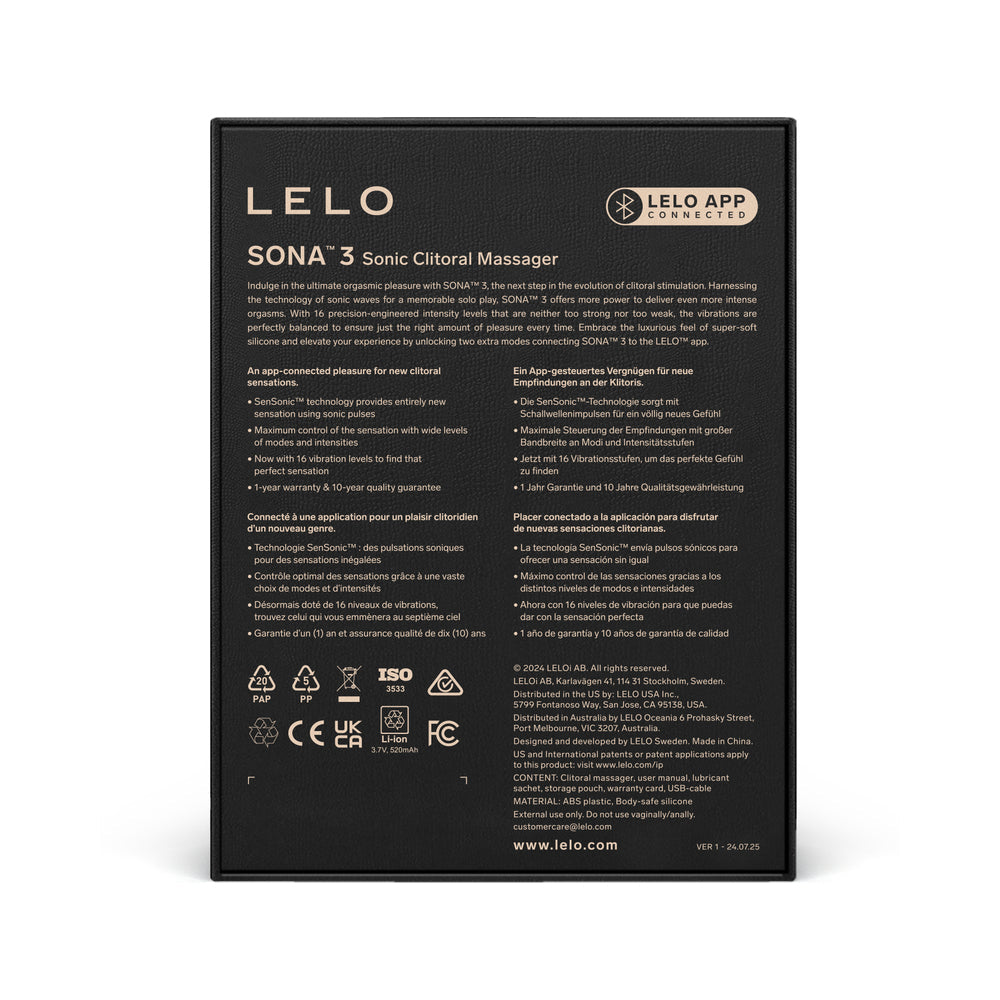 LELO SONA 3 Clitoral Stimulator with Sonic Waves – Purple