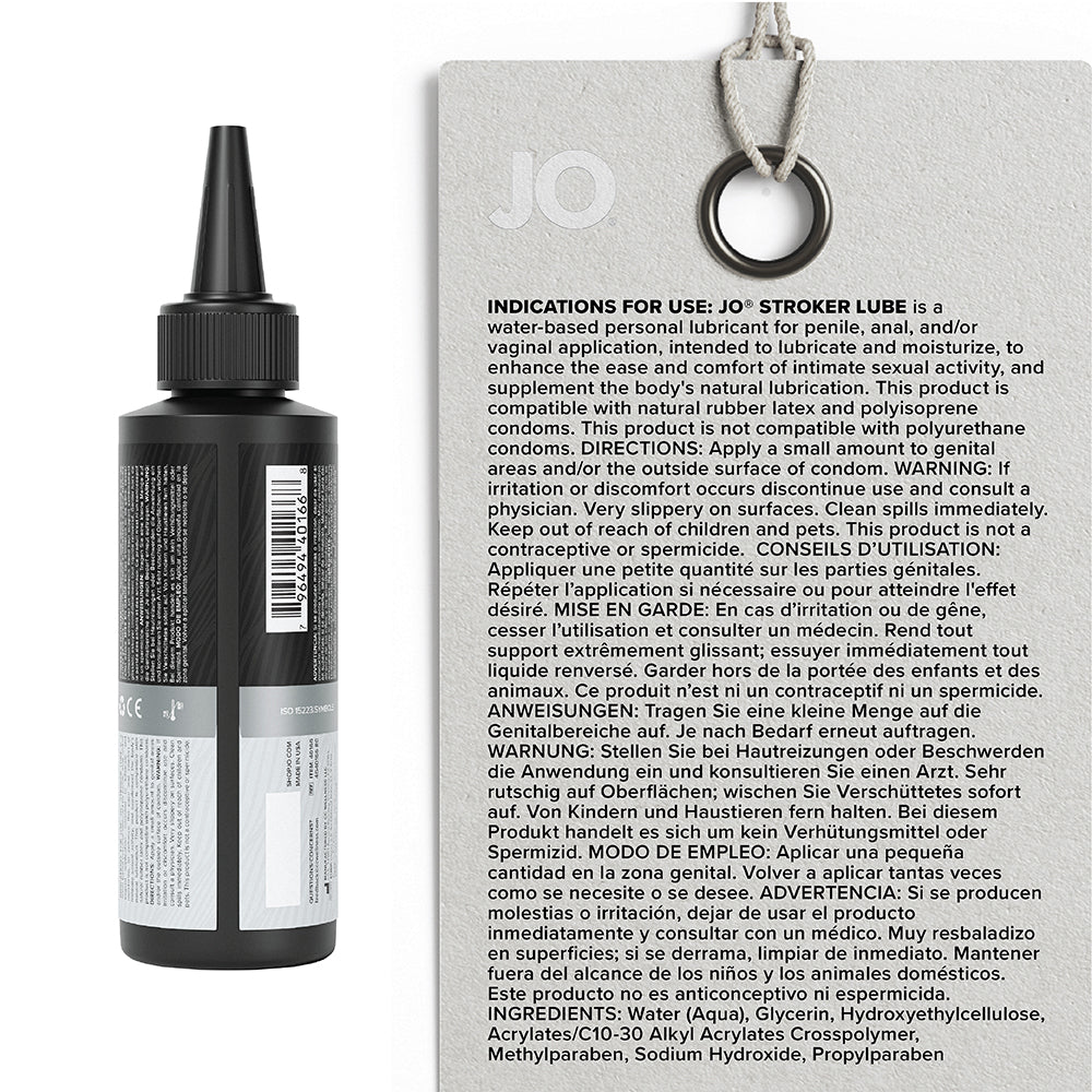JO Stroker Lubricant 4 oz – Water-Based Personal Lubricant for Strokers