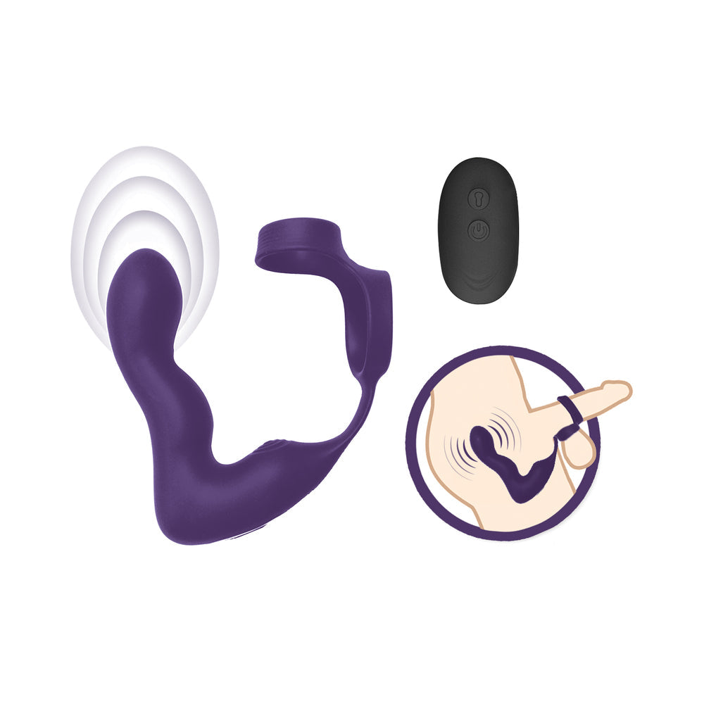 Nasstoys The Royale Inflatable P-Spot Vibe – Purple – Inflatable Vibrator with Remote Control