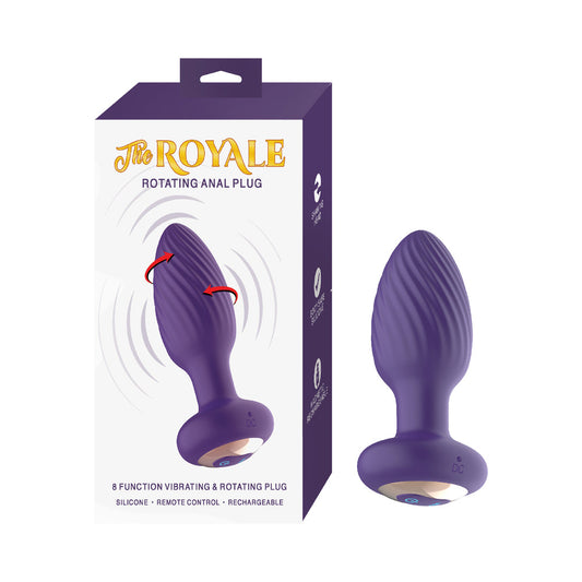 Nasstoys The Royale Rotating Anal Plug – Purple – USB Rechargeable with 7 Vibrations and 7 Rotating Modes