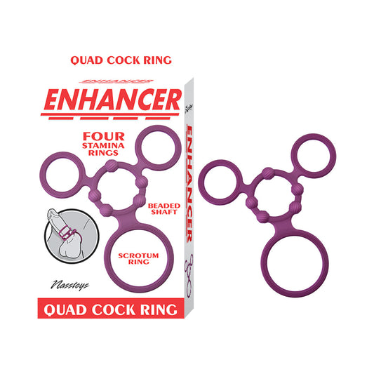 Nasstoys Enhancer Quad Cock Ring Set – Red – 4 Stretchy Rings