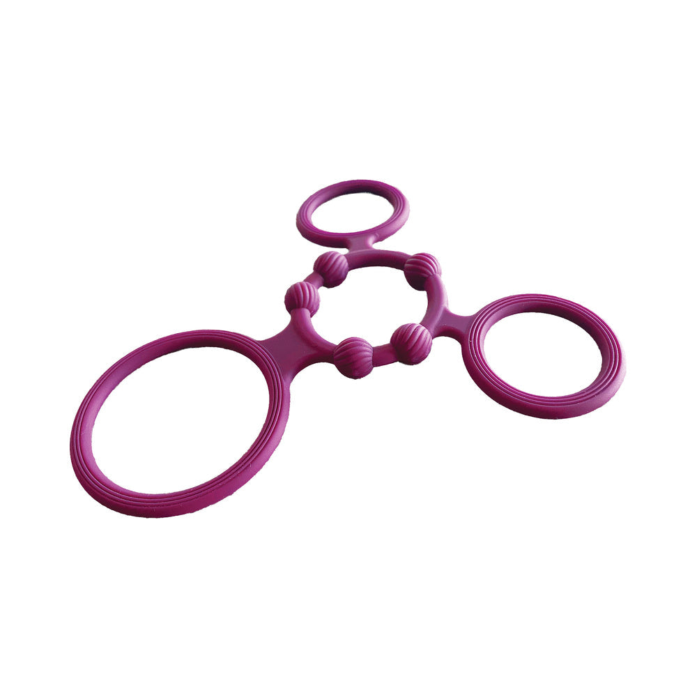 Nasstoys Enhancer Quad Cock Ring Set – Red – 4 Stretchy Rings
