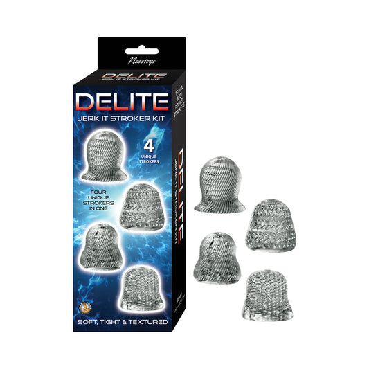 Nasstoys Delite Jerk It Stroker Kit – Four Textured Handheld Strokers – Gray