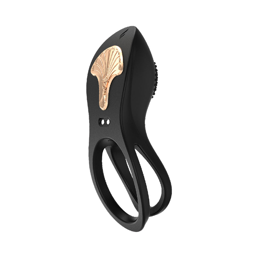 Nasstoys Gold Glam Cock Ring – Black – 10 Vibrating Functions